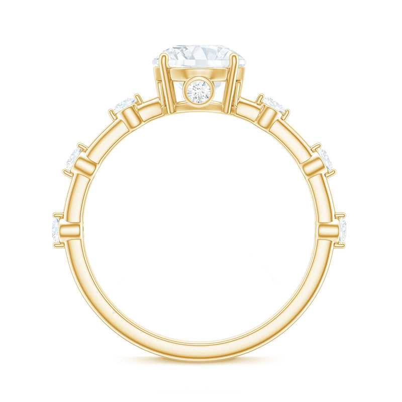 Round Brilliant Cut Lab Grown Diamond Traditional Engagement Ring