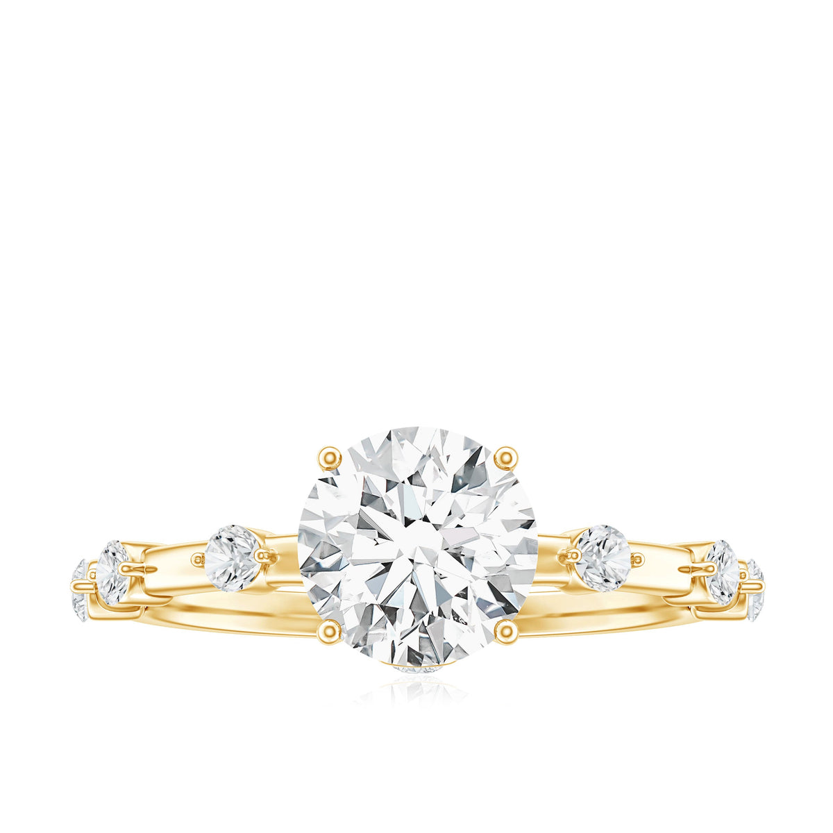 Round Brilliant Cut Lab Grown Diamond Traditional Engagement Ring