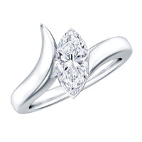 Lab Diamond 5X10 MM Marquise Engagement Ring in Tension Mount Setting