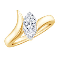 Lab Diamond 5X10 MM Marquise Engagement Ring in Tension Mount Setting