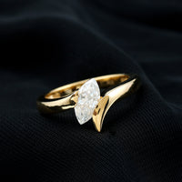 Lab Diamond 5X10 MM Marquise Engagement Ring in Tension Mount Setting