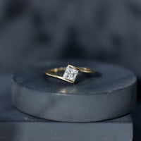5 mm Princess Cut Lab Grown Diamond Ring With Tension Setting