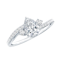 Pear Lab Created Diamond Engagement Bypass Ring for Her