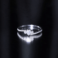 1.5 Carat Heart Shaped Lab Grown Diamond Engagement Rings With Bypass Shank