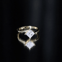 Princess Cut Lab Grown Diamond Bypass Engagement Ring for Women