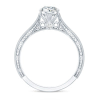 6X8 mm Pear Lab Created Diamond Filigree Engagement Ring