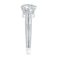 6X8 mm Pear Lab Created Diamond Filigree Engagement Ring