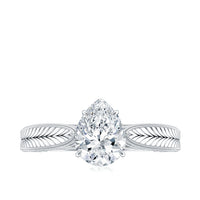 6X8 mm Pear Lab Created Diamond Filigree Engagement Ring