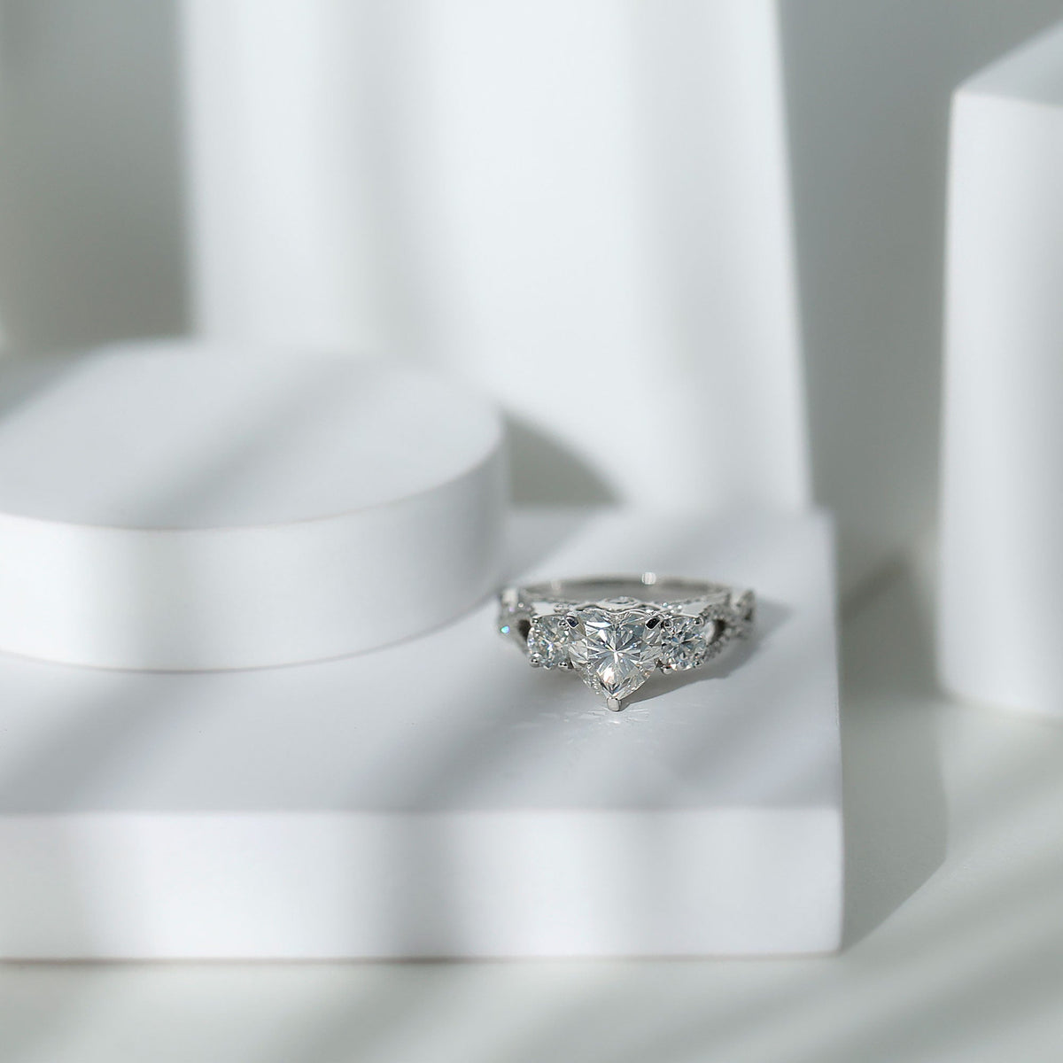 Certified 7 MM Lab Grown Diamond Heart Shaped Engagement Ring