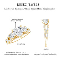 Certified 7 MM Lab Grown Diamond Heart Shaped Engagement Ring