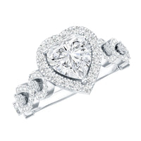 Vintage Inspired Lab Grown Diamond Heart Engagement Ring For Her