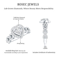Vintage Inspired Lab Grown Diamond Heart Engagement Ring For Her