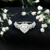 Vintage Inspired Lab Grown Diamond Heart Engagement Ring For Her