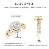 Vintage Inspired Lab Grown Diamond Heart Engagement Ring For Her