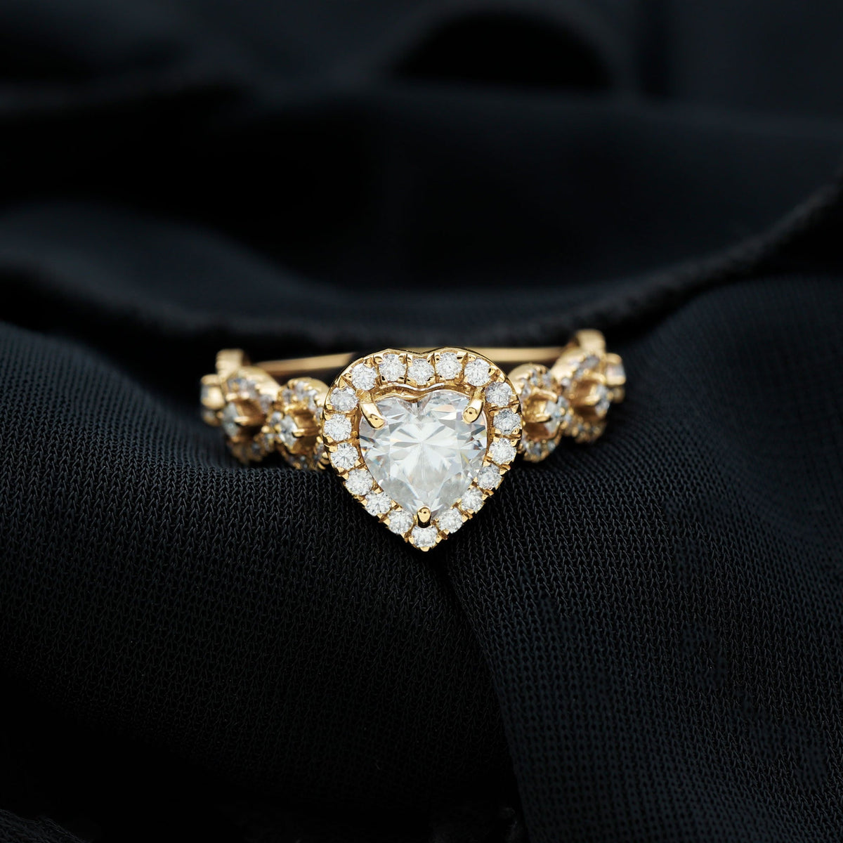 Vintage Inspired Lab Grown Diamond Heart Engagement Ring For Her