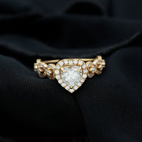 Vintage Inspired Lab Grown Diamond Heart Engagement Ring For Her