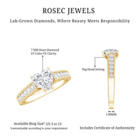 Heart Engagement Ring With Lab Grown Diamonds