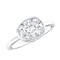Bezel Set Lab Grown Diamond East West Engagement Ring