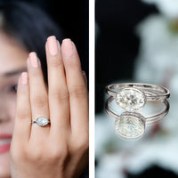 Bezel Set Lab Grown Diamond East West Engagement Ring