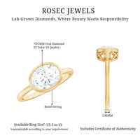 Bezel Set Lab Grown Diamond East West Engagement Ring