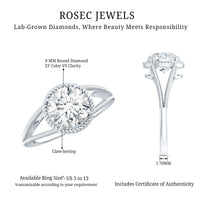 Man Made Diamond Engagement Ring With Split Shank