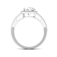Man Made Diamond Engagement Ring With Split Shank