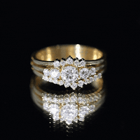 Lab Grown Diamond Trio Wedding Ring Set For Bride