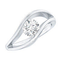 Certified 0.98 Carat Lab Created Diamond Round Engagement Ring in Tension Setting