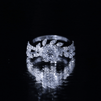 Round Cut 7 MM Lab Grown Diamond Flower Engagement Ring