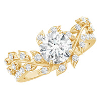 Round Cut 7 MM Lab Grown Diamond Flower Engagement Ring