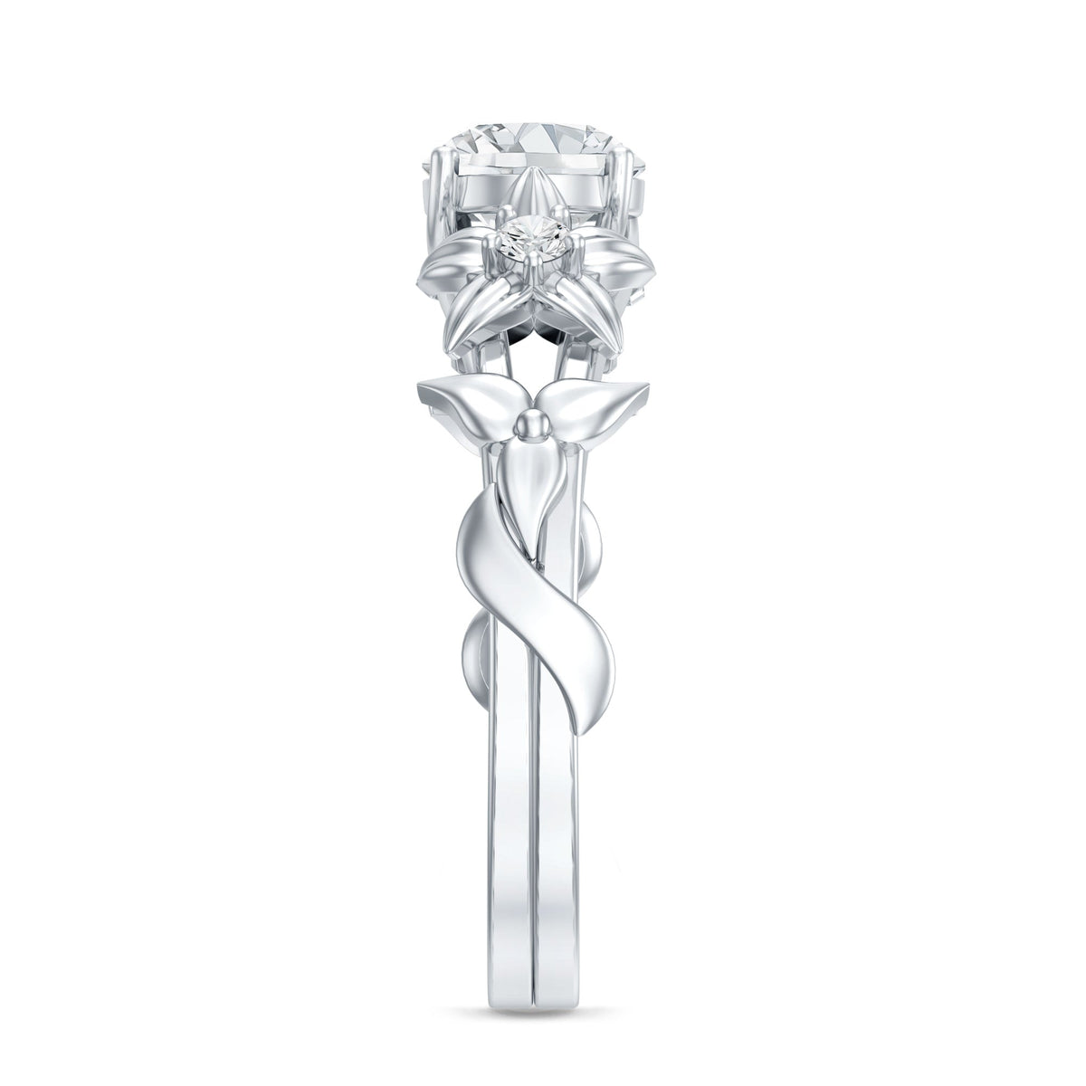 Certified 1 Ct Lab Grown Diamond Nature Engagement Ring