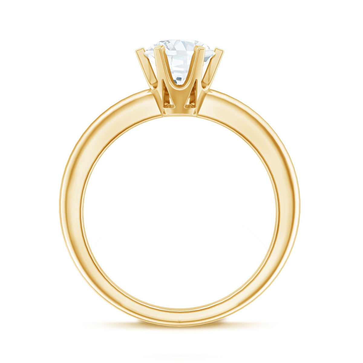 Brilliant Cut Lab Grown Diamond Solitaire Engagement Ring With 6 Prongs