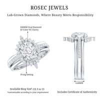 Certified Lab Grown Diamond Vintage Engagement Ring Set With 3 Pieces