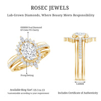 Certified Lab Grown Diamond Vintage Engagement Ring Set With 3 Pieces