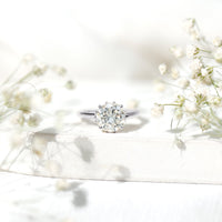 Lab Grown Diamond 8mm Round Engagement Ring With Certificate