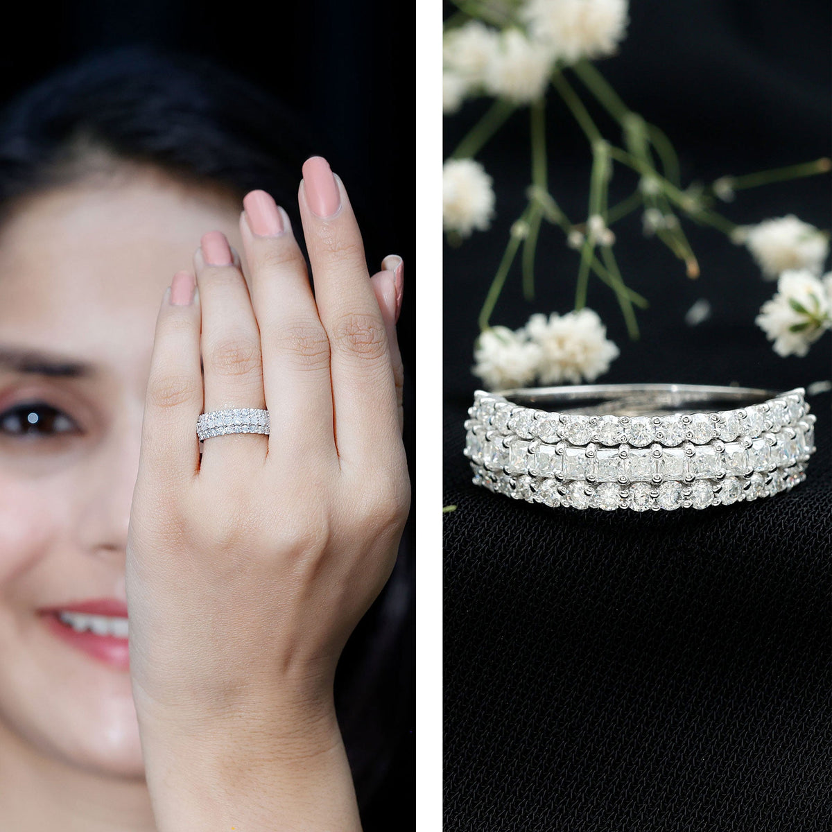 Half Eternity Lab Grown Diamond Wedding Band