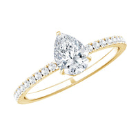 0.6 Carat Pear Cut Man Made Diamond Engagement Ring