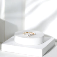 0.6 Carat Pear Cut Man Made Diamond Engagement Ring