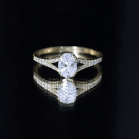 Oval Brilliant Cut Lab Diamond Engagement Ring with Split Shank