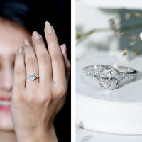 Oval Brilliant Cut Lab Diamond Engagement Ring with Split Shank