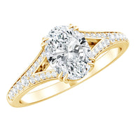 Oval Brilliant Cut Lab Diamond Engagement Ring with Split Shank