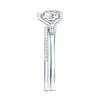 Certified Lab Grown Diamond 7MM Heart Bridal Ring Set