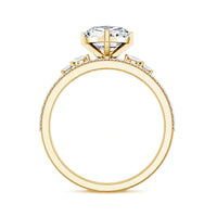 Certified Lab Grown Diamond 7MM Heart Bridal Ring Set