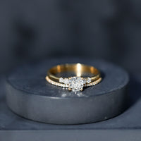 Lab Grown Diamond 6 MM Cushion Engagement Ring with Wedding band