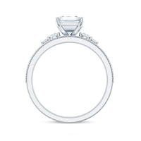 Certified Lab Grown Diamond 6X8MM Emerald Cut Engagement Ring with Band