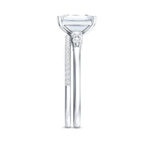 Certified Lab Grown Diamond 6X8MM Emerald Cut Engagement Ring with Band