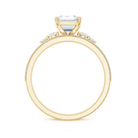 Certified Lab Grown Diamond 6X8MM Emerald Cut Engagement Ring with Band
