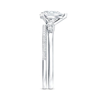 Certified Lab Grown Diamond 6X8 MM Teardrop Bridal Ring Set