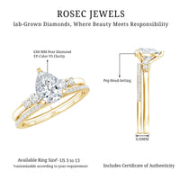 Certified Lab Grown Diamond 6X8 MM Teardrop Bridal Ring Set