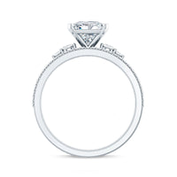 Lab Grown Diamond 6 MM Princess Cut Engagement Ring With Enhancer